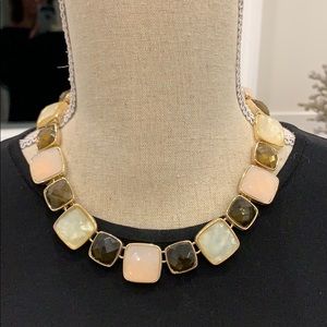 Anne Klein gold tone necklace with faux stones